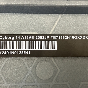 【動作保証】 MSI Cyborg 14 A13VE i7-13620H ノートパソコン 16GB SSD 512GB RTX 4050 Win11 中古 良好 M8752914の画像9