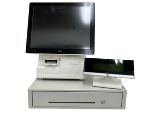 【動作保証】 TEC QT-200- POS レジ ターミナル N3710 4GB 64GB 15インチ ホワイト 表示機 ドロワー付 中古 T8819762