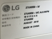 【動作保証】LG 27UK650-W 27型 液晶モニター ディスプレイ 2018年製 中古 F8841621_画像8