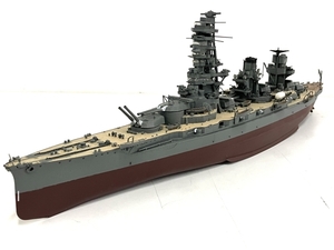 【引取限定】メーカー不明 日本 戦艦 プラモデル 組立済 約60×10×16cm ジャンク 直 B8820573