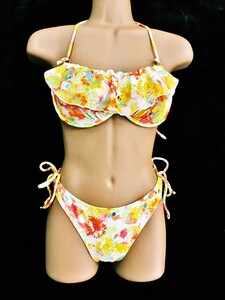 PJ1-72D*// made in Japan!pa. refreshing . pattern pattern ... not design! high leg * bikini * swim wear * most low price . postage .. packet if 250 jpy!