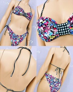 PY3-510*// as good as new!ROXY/ Quick Silver Japan! made in Japan! bikini * separate swim wear * most low price . postage .. packet if 250 jpy!