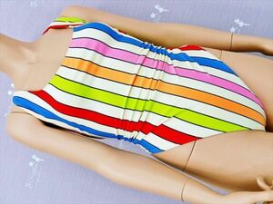 PE2-X11*// super .... size 3XL* colorful stripe pattern * high leg swim wear * most low price . postage .. packet if 210 jpy 