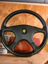 ★★ MOMO 黒革巻きsteering TYP M38 91年製 MADE IN ITALY　φ38 当時物 ★★_画像8