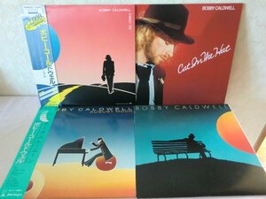 (MM)何点でも同送料 LP/レコード/帯付/まとめて4枚/Bobby Caldwell/ボビー コールドウェル Carry On/AUGUST MOON/CAT IN THE HAT/キャット