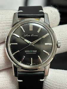 希少 人気の黒文字盤 SEIKO セイコー クロノス Ref.J13046 タツノオトシゴ 手巻き 稼働品 50mメーター表記グリーン◎