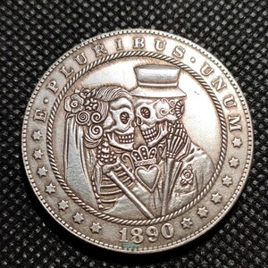 7206　アメリカ古銭　ルンペン　約38mm　イーグル　チャレンジコイン　コイン　アンティーク　ホーボー
