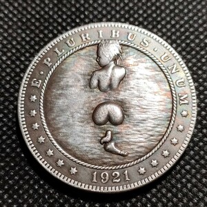 7208　アメリカ古銭　ルンペン　約38mm　イーグル　チャレンジコイン　コイン　アンティーク　ホーボー