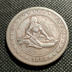 7413 アメリカ古銭 ルンペン 約38mm イーグル チャレンジコイン ゴルフマーカー コイン アンティーク ホーボーの画像1