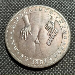 7600 アメリカ古銭 ルンペン銀貨 約38mm イーグル チャレンジコイン ゴルフマーカー コイン アンティーク ホーボーの画像1