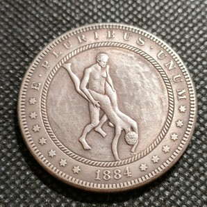 7618 アメリカ古銭 ルンペン 約38mm イーグル チャレンジコイン ゴルフマーカー コイン アンティーク ホーボーの画像1