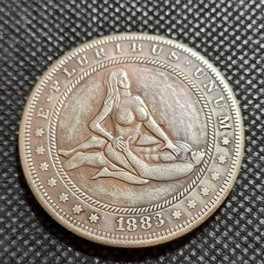 7624 アメリカ古銭 ルンペン 約38mm イーグル チャレンジコイン ゴルフマーカー コイン アンティーク ホーボーの画像1