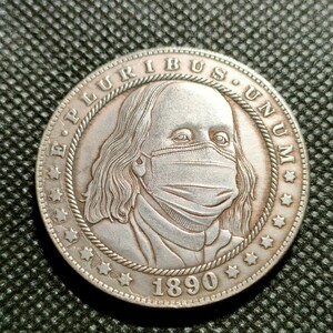8109　アメリカ古銭　ルンペン　約38mm　イーグル　チャレンジコイン　コイン　アンティーク　ホーボー