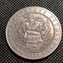 8120　アメリカ古銭　ルンペン鍍銀銀貨　イーグル　チャレンジコイン　コイン　アンティーク　ホーボー_画像1