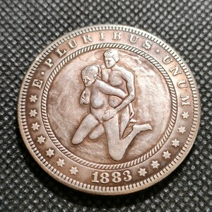 8129　アメリカ古銭　ルンペン　約38mm　イーグル　チャレンジコイン　ゴルフマーカー　コイン　アンティーク　ホーボー