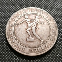 8134　アメリカ古銭　ルンペン　約38mm　イーグル　チャレンジコイン　ゴルフマーカー　コイン　アンティーク　ホーボー_画像1