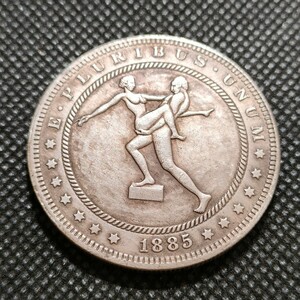 8134　アメリカ古銭　ルンペン　約38mm　イーグル　チャレンジコイン　ゴルフマーカー　コイン　アンティーク　ホーボー