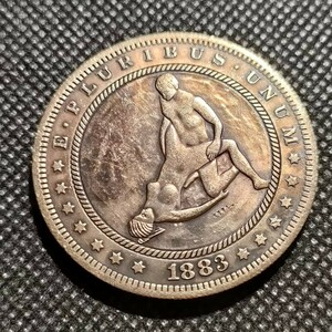 8212　アメリカ古銭　ルンペン　約38mm　イーグル　チャレンジコイン　ゴルフマーカー　コイン　アンティーク　ホーボー