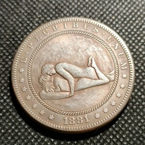 8321　アメリカ古銭　ルンペン　約38mm　イーグル　チャレンジコイン　ゴルフマーカー　コイン　アンティーク　ホーボー