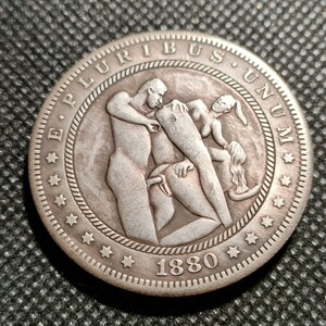 8323　アメリカ古銭　ルンペン　約38mm　イーグル　チャレンジコイン　ゴルフマーカー　コイン　アンティーク　ホーボー