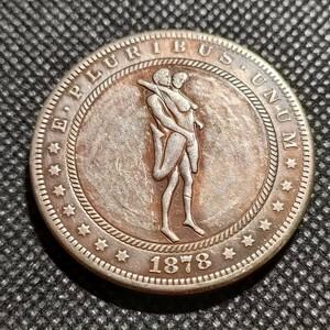 8523　アメリカ古銭　ルンペン　約38mm　イーグル　チャレンジコイン　ゴルフマーカー　コイン　アンティーク　ホーボー