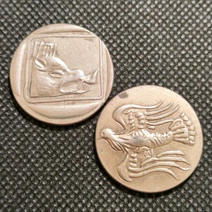 8550　古代ローマ　ギリシャ古銭2枚　チャレンジコイン　アンティークコイン