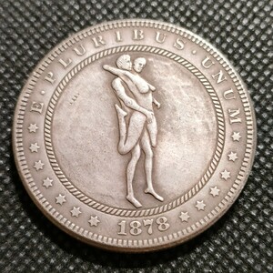 8642　アメリカ古銭　ルンペン　約38mm　イーグル　チャレンジコイン　ゴルフマーカー　コイン　アンティーク　ホーボー