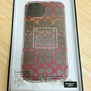 COACH iPhone13/14/15 クリアケース ラメ