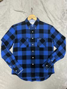 トミー ヒルフィガー ジャパン 限定 バッファロー チェック ネルシャツ TOMMY hilfiger Big Block Check BD flannel shirt L/S 青黒 M