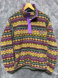 パタゴニア 90s 初期 雪無しタグ ビンテージ USA製 総柄 シンチラ スナップT patagonia L/W SNAP-T US- S ネイティブ ミネハハ 民族柄