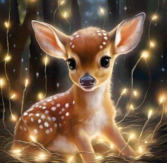 新品ダイヤモンドアート30×30 可愛い森の子鹿　キラキラ　動物の赤ちゃん　作成キット
