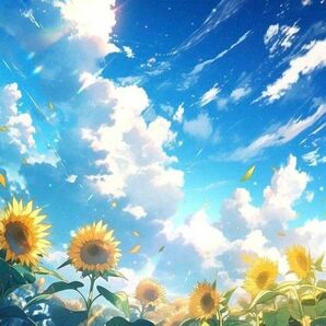 新品ダイヤモンドアート30×40 夏空　向日葵と青空　ひまわり畑　夏空　風景　作成キット 