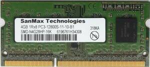 ノートPC用メモリ 4GB：SANMAX SMD-N4G28HP-16K PC3-12800S