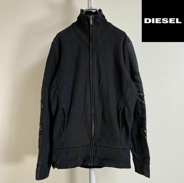 DIESEL ディーゼル フルジップ ヘビーウエイト スウェット ダメージ加工