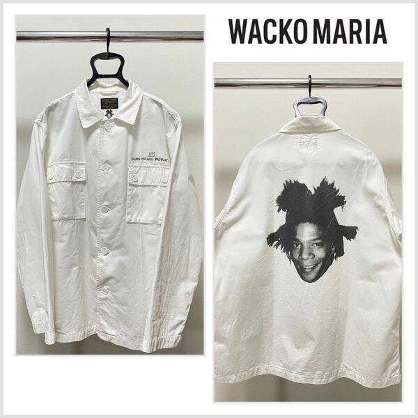 【定価￥28,600】WACKO MARIA ワコマリア 23SS バスキア フォトプリント アーミーシャツ TYPE-1 ホワイト