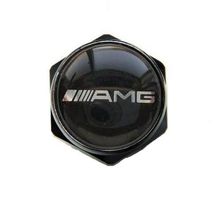１新着送料込 　AMG　ロゴ　 ブラックアルミナンバーボルトカバー