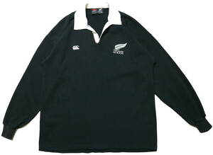  хороший!*NZ производства canterbury ALL BLACKS Rugger рубашка *LL размер соответствует ( надпись L: рост 178-181 см ранг )