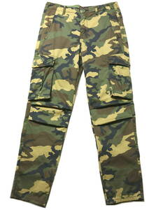  considerably excellent!*MATCHSTICK cotton 100tsu il ground camouflage pattern 6 pocket cargo pants *W83 centimeter, length of the legs 79