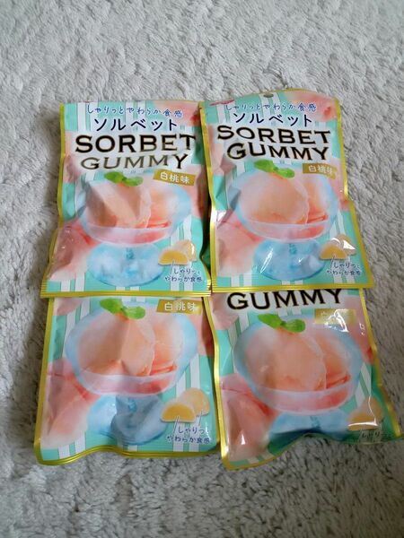 NOBEL SORBET ソルベット グミ 白桃味 50g　4袋