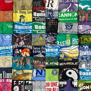 USA古着 メンズ Mサイズ カラーTシャツ 英文字 プリント 48枚まとめ売り