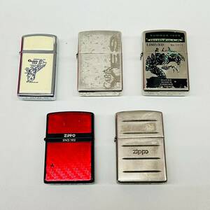 X571-△◎ ZIPPO ジッポ ライター 5点まとめセット グアム USA CABIN YES LIMITED No.0815 ゴジラ 他 5点火花有 喫煙グッズ 喫煙具