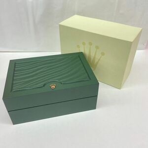 Y066-K22-6164 ROLEX ロレックス 空箱 SA-GENEVE SUISSE 31.00.04 緑 グリーン 外箱付 約17.8×12.7×7.5cm