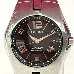 Z217-O33-1565◎ SEIKO セイコー ARCTURA KINETIC AUTO RELAY デイト 5J32-0AP0 黒文字盤 稼働