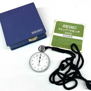 Z205-K32-4119◎ SEIKO セイコー ストップウォッチ 88-5011 30分積算計 手巻 稼働 取扱説明書 ケース付 約4.7cm