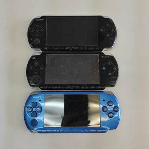 Y639-△ SONY ソニー PSP プレステーション・ポータブル 本体 3点 まとめ セット PSP-2000/1点 PSP-3000/2点 ブルー ブラック