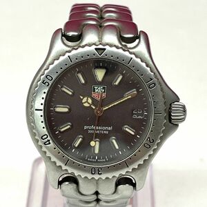 Z270-K51-303◎ TAG HEUER タグホイヤー S99.713 プロフェッショナル SS シルバーカラー 文字盤 200M デイト QUARTZ クォーツ メンズ腕時計
