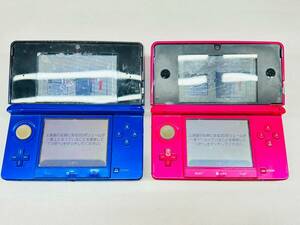 Y522-O18-3256 nintendo Nintendo Nintendo 3DS body ×2 point CTR-001(JPN) CTR-001(JPN) pink blue blue game electrification verification / the first period .OK