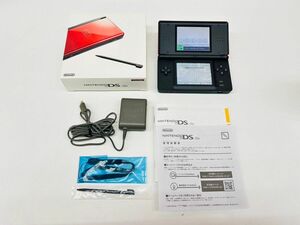 Y523-O15-4920 任天堂 Nintendo ニンテンドー DSLite カスタムブラック 赤 レッド SG-001 本体 充電器・取扱説明書・外箱付 通電/初期化OK