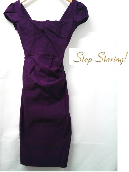 STOP STARING　(ストップスターリング）パープル　紫　ワンピース　スカート　XSサイズ　ひざ丈　