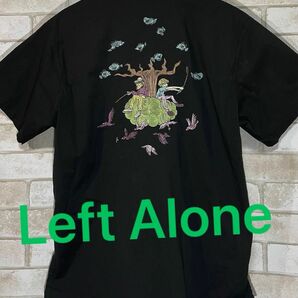 【Left Alone】レフトアローン 　両面刺繍 半袖シャツ サイズL